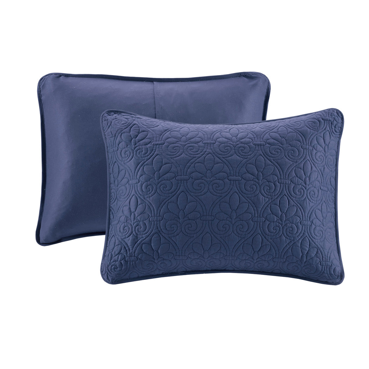 Navy Queen Reversible Bedspread Set - Cotton Comfort