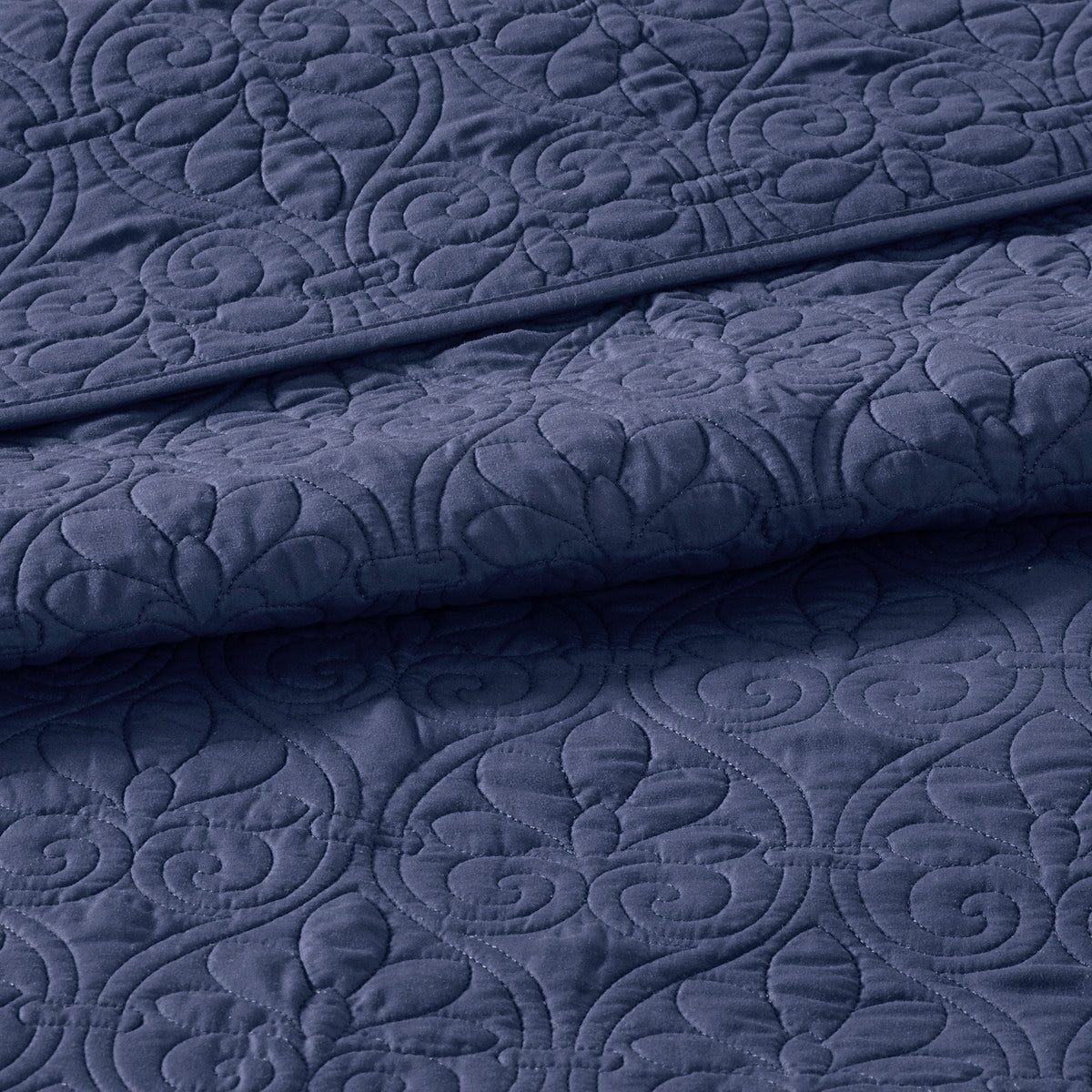 Navy Queen Reversible Bedspread Set - Cotton Comfort