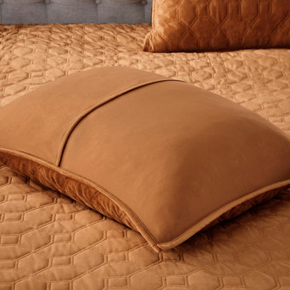 King Size Rust Velvet Quilt Set Cotton Bedding