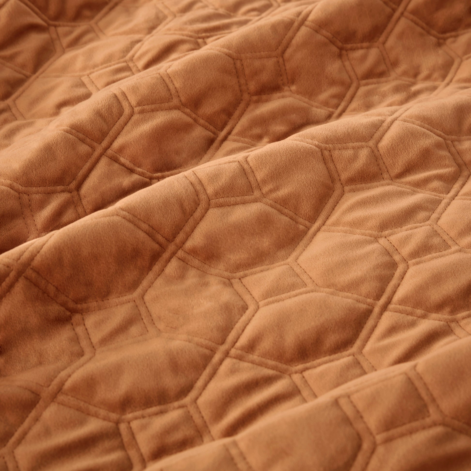 King Size Rust Velvet Quilt Set Cotton Bedding