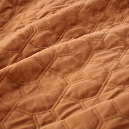 King Size Rust Velvet Quilt Set Cotton Bedding