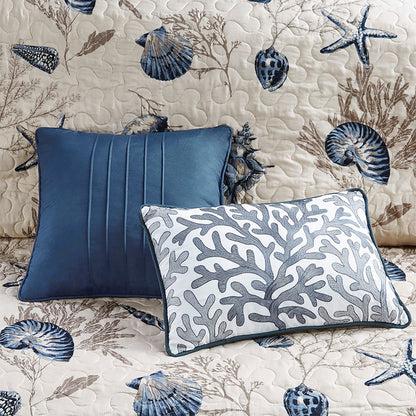King Size Blue Quilt Set - Coastal Comfort