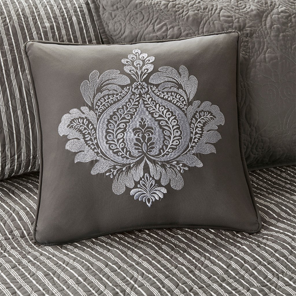Dark Grey Daybed Cover Set - 6 Piece Reversible Comfort