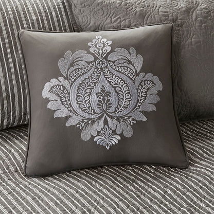 Dark Grey Daybed Cover Set - 6 Piece Reversible Comfort