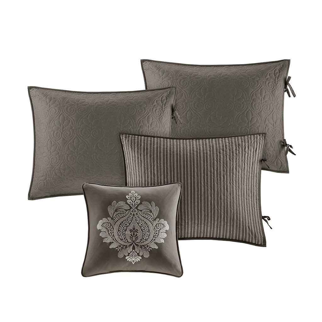 Dark Grey Daybed Cover Set - 6 Piece Reversible Comfort