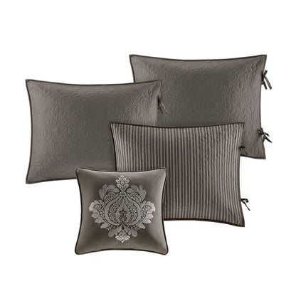 Dark Grey Daybed Cover Set - 6 Piece Reversible Comfort