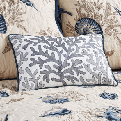 6 Piece Coastal Daybed Cover Set - Blue Microfiber