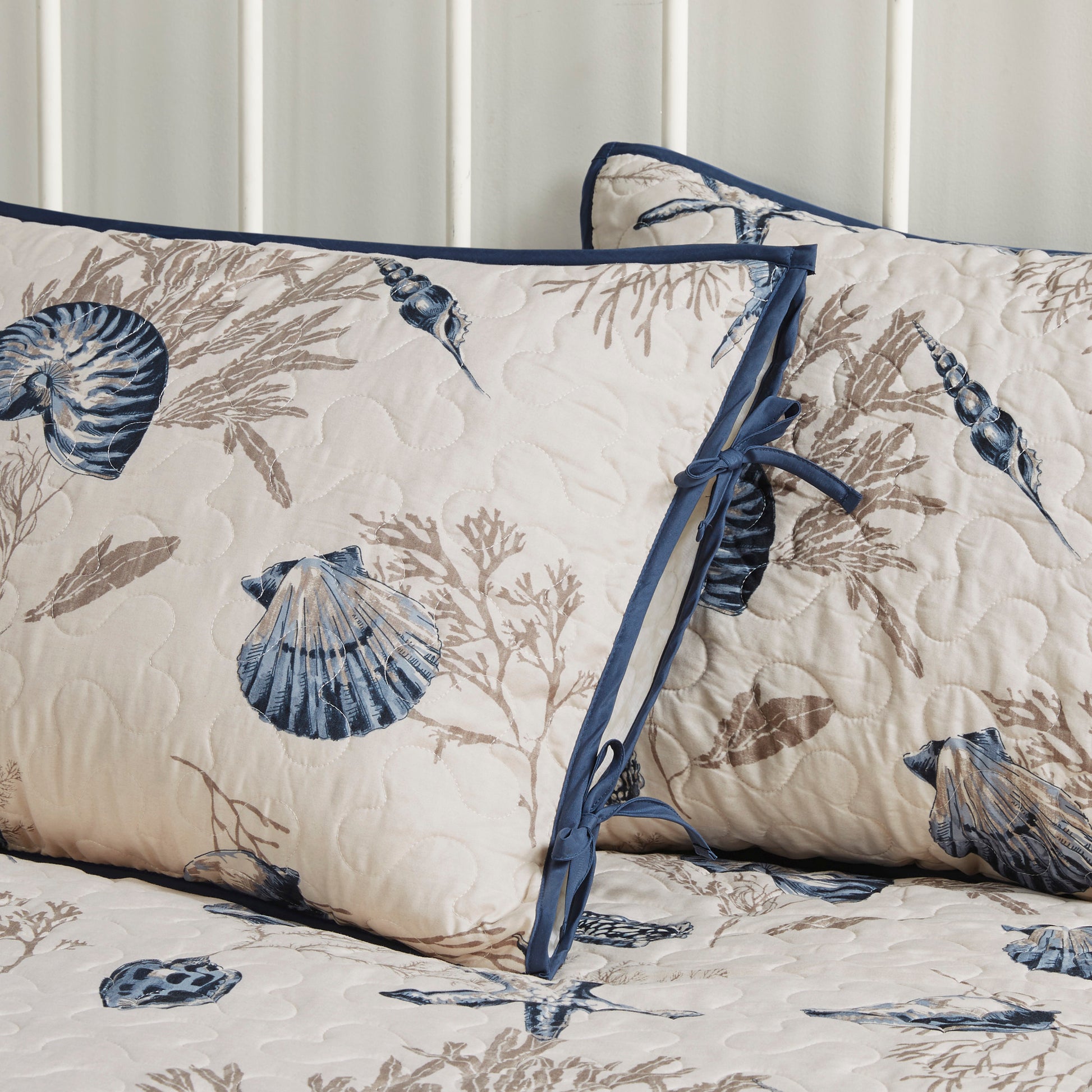 6 Piece Coastal Daybed Cover Set - Blue Microfiber