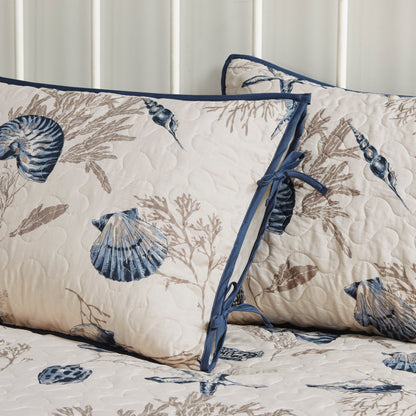 6 Piece Coastal Daybed Cover Set - Blue Microfiber