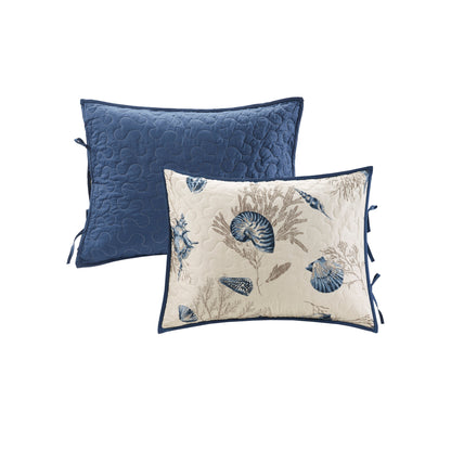 6 Piece Coastal Daybed Cover Set - Blue Microfiber