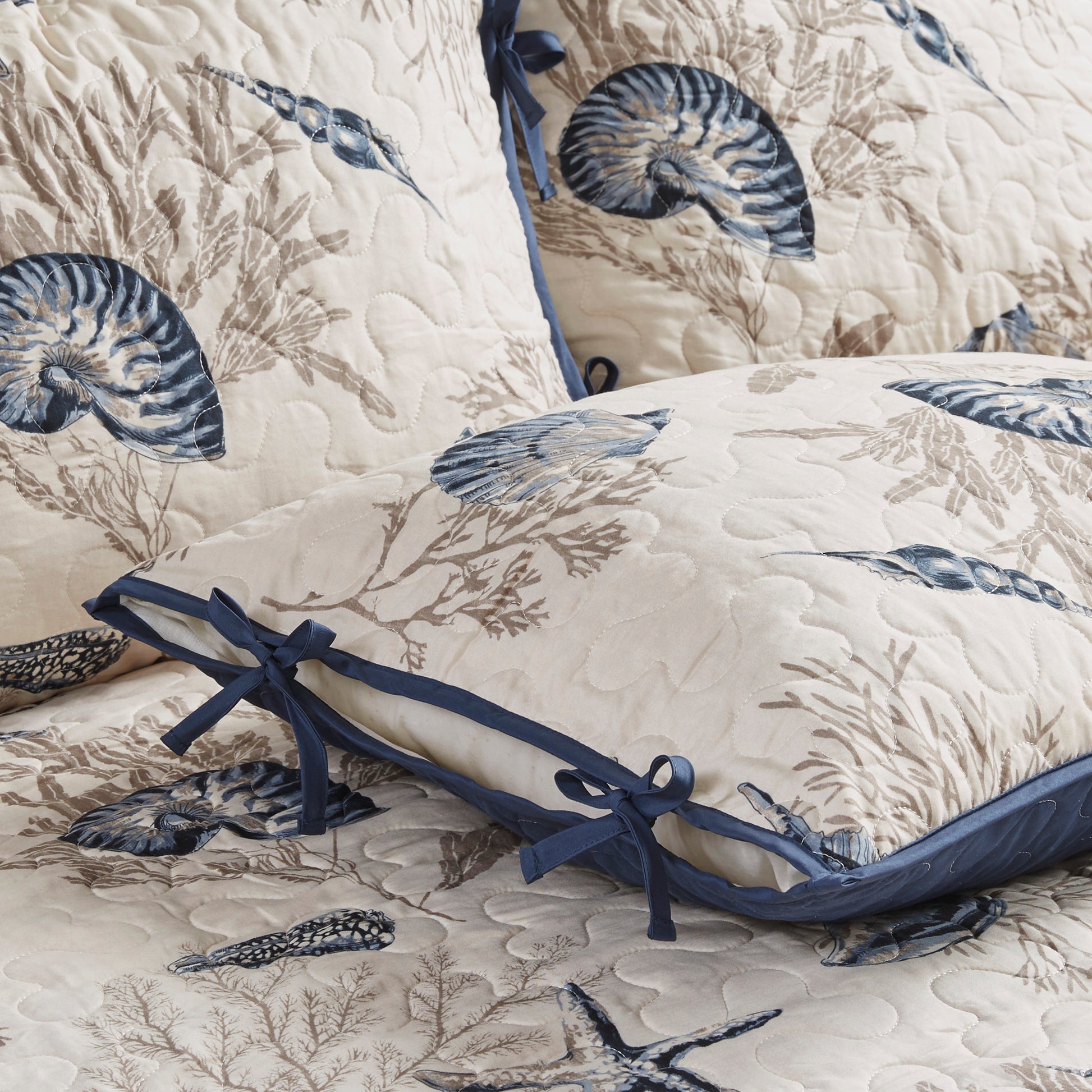 6 Piece Coastal Daybed Cover Set - Blue Microfiber