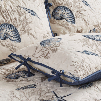 6 Piece Coastal Daybed Cover Set - Blue Microfiber