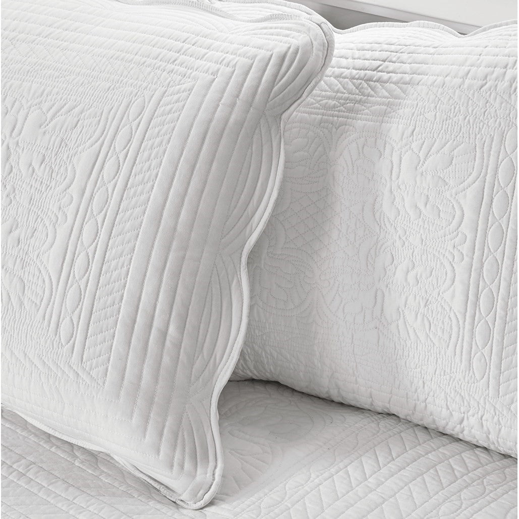 Twin Size White Polyester Daybed Cover Set 6 Piece