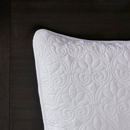 Twin White Cotton Reversible Bedspread Set