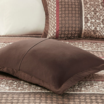 King Red Cotton Quilt Set 5 Piece Bedding