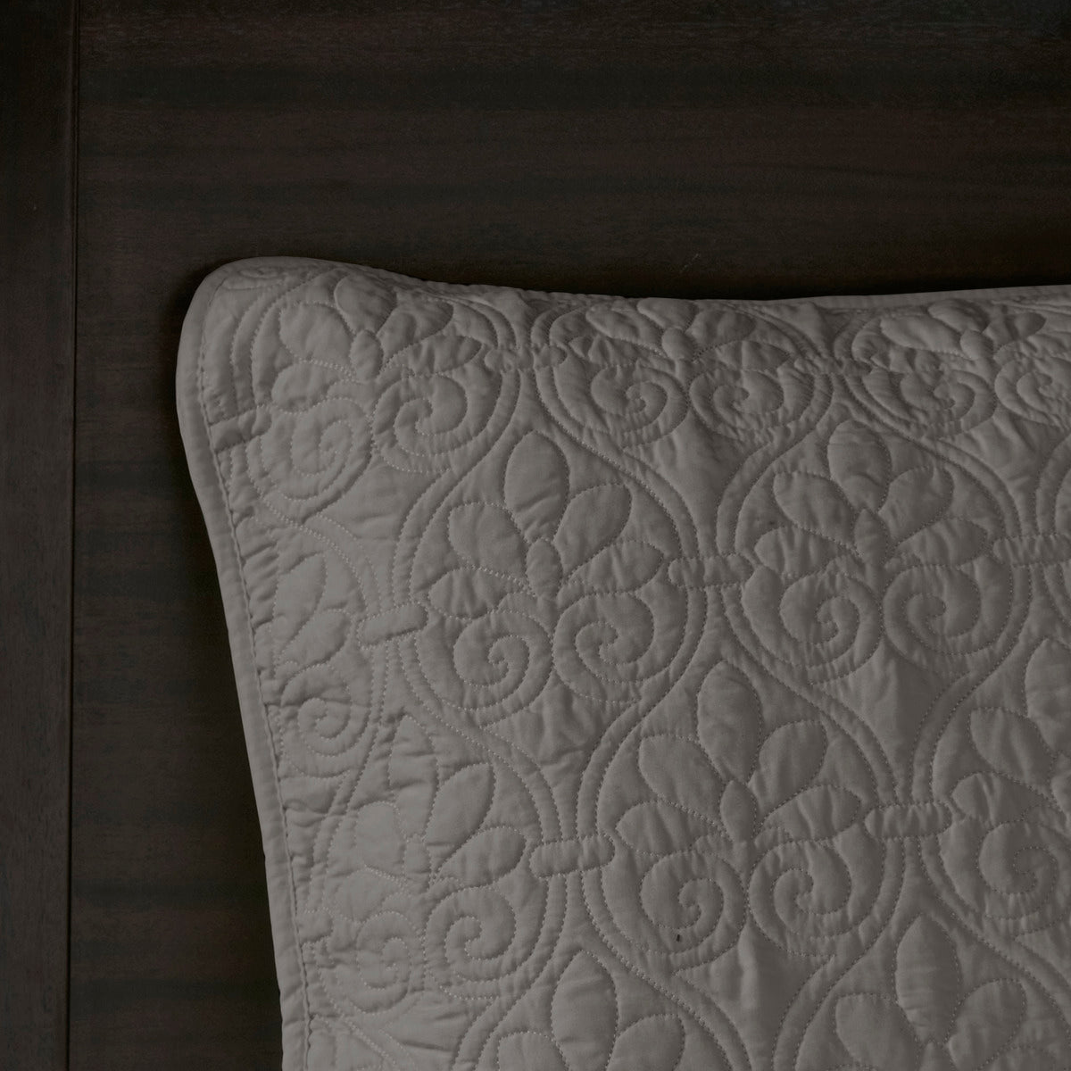 Reversible Cotton Bedspread Set Dark Grey for Twin Beds