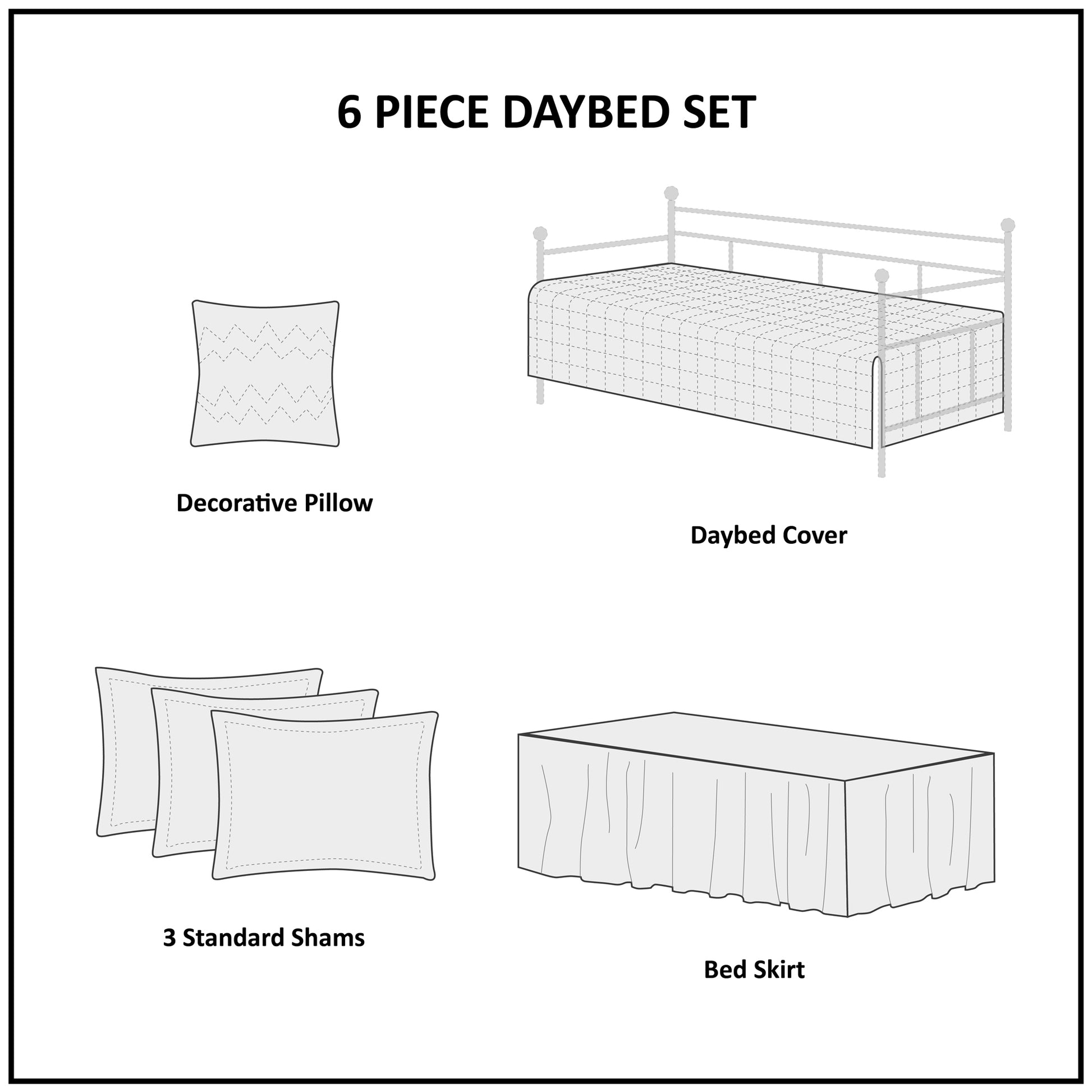 Twin Size Brown Microfiber Daybed Cover Set