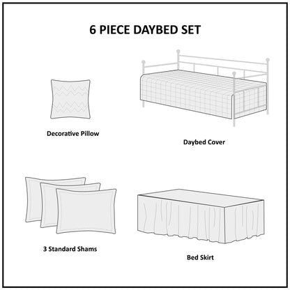Twin Size Brown Microfiber Daybed Cover Set