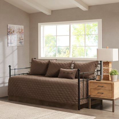 Twin Size Brown Microfiber Daybed Cover Set