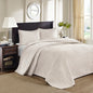 Cream Cotton King Bedspread Set - 3 Piece Reversible