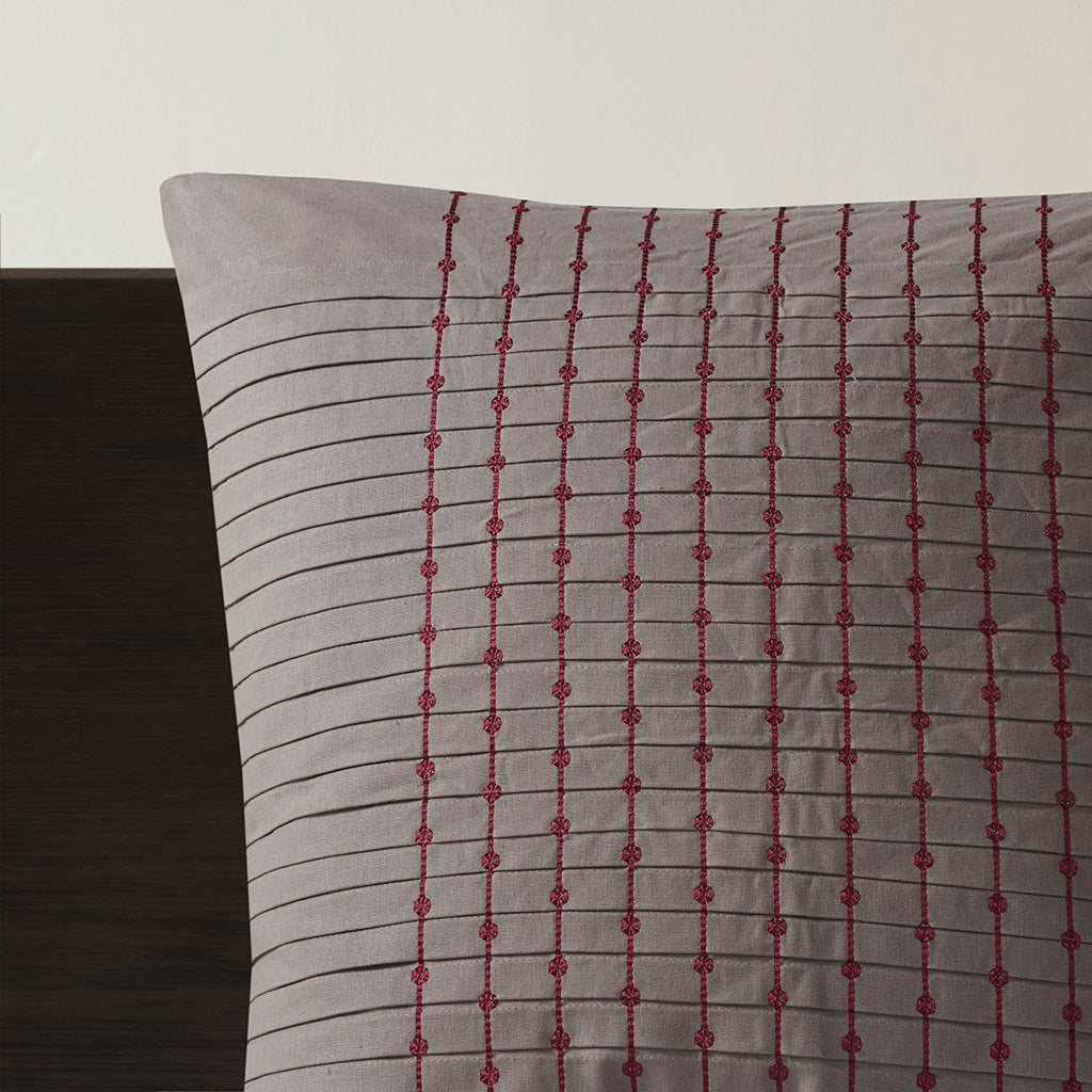 Grey Cotton Euro Sham - 26 Inch for Home Spaces