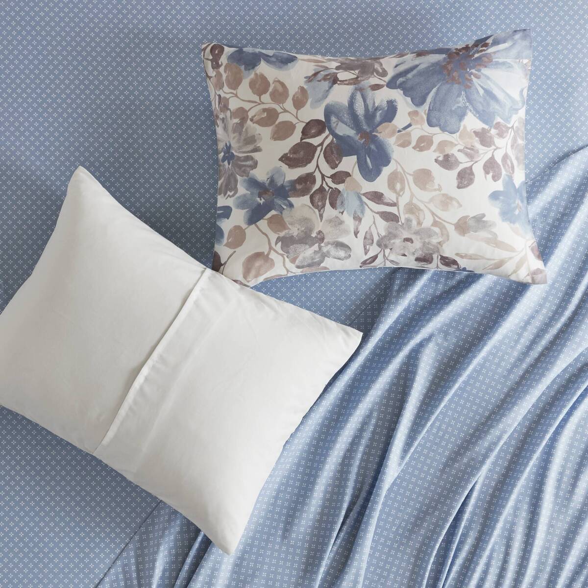 Blue Floral Comforter Set - Queen Size Comfort