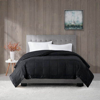 Black Polyester Twin Size Blanket - Lightweight Summer & Spring Bedding