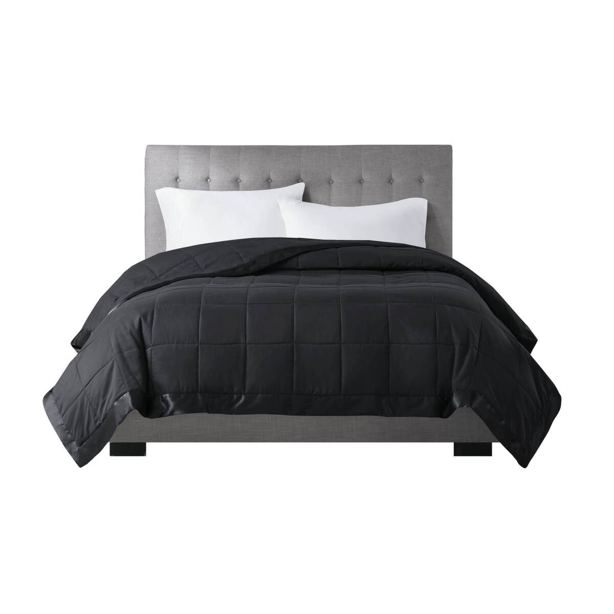 Black Polyester Twin Size Blanket - Lightweight Summer & Spring Bedding