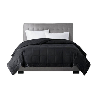 Black Polyester Twin Size Blanket - Lightweight Summer & Spring Bedding