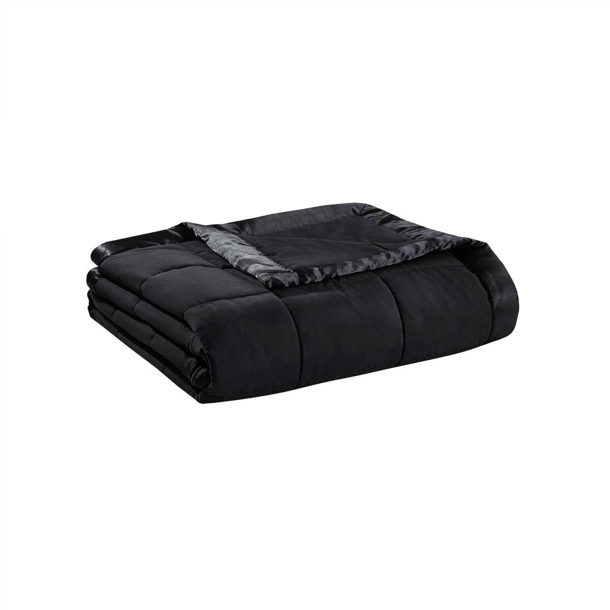 Black Polyester Twin Size Blanket - Lightweight Summer & Spring Bedding