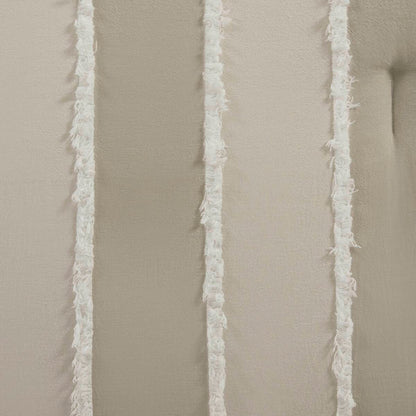 Striped Cotton Comforter Set Taupe King/Cal King