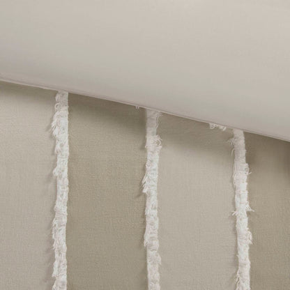 Striped Cotton Comforter Set Taupe King/Cal King