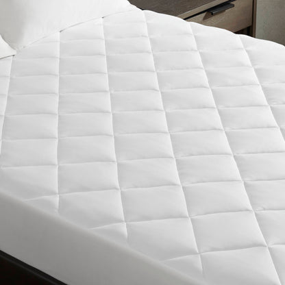 Full Size Nylon Mattress Pad - White Protector