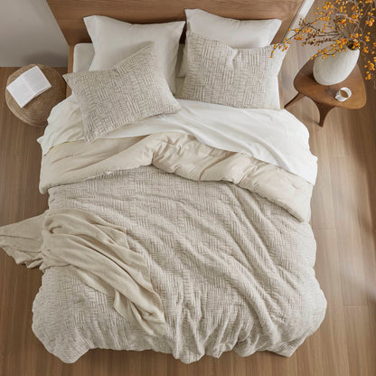 Beige Polyester Comforter Set - Full & Queen Size