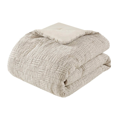 Beige Polyester Comforter Set - Full & Queen Size