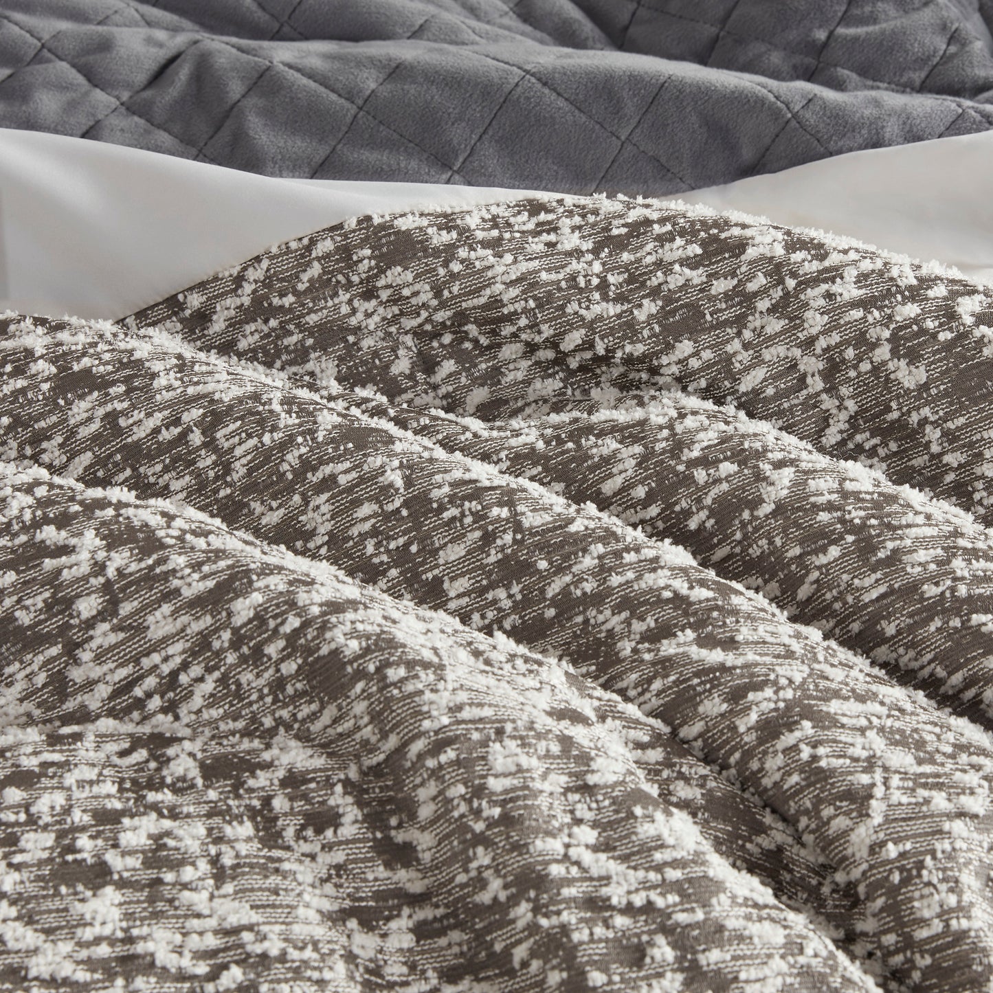 5 Piece Textured Jacquard Stripe Comforter Set - King/Cal King