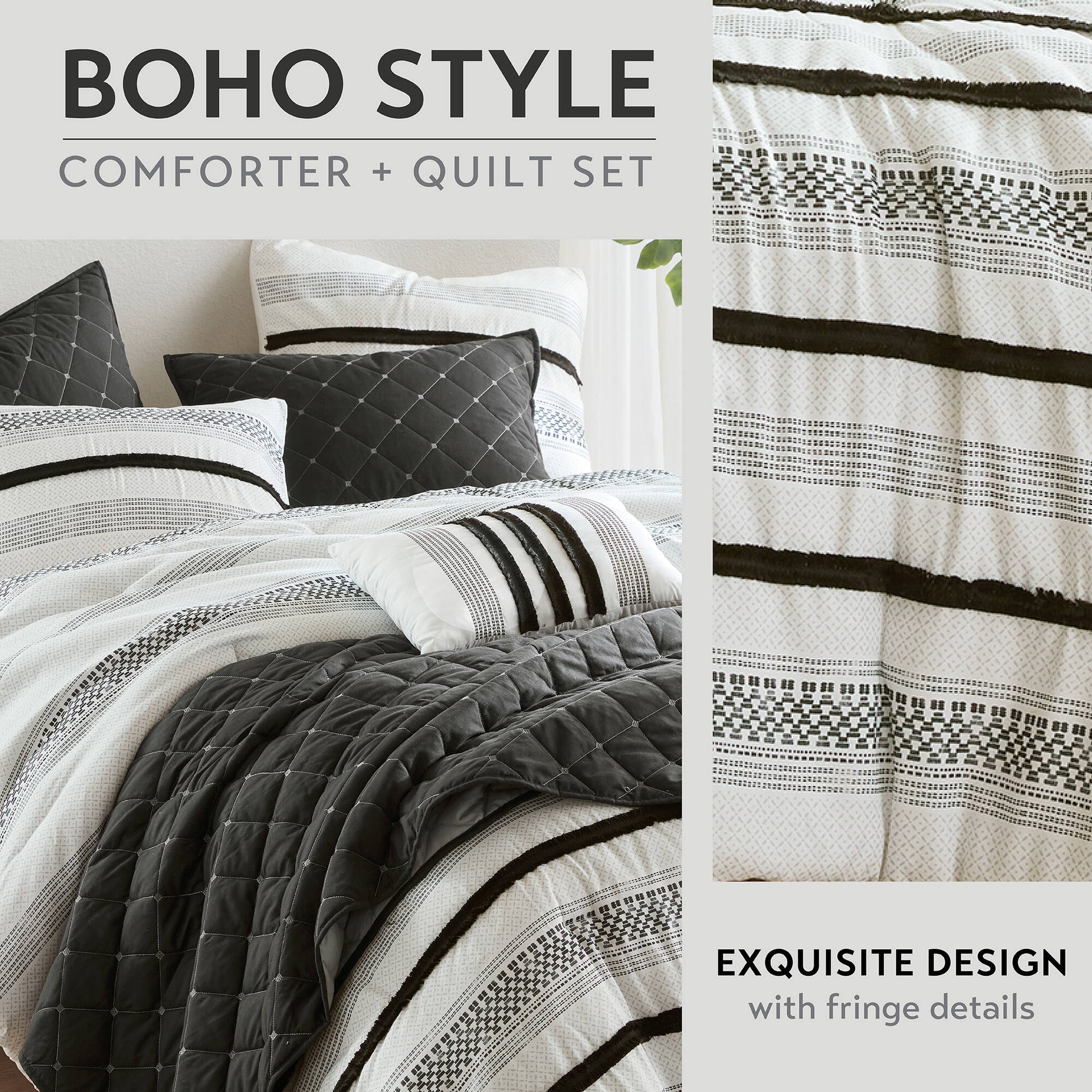 King Stripe Comforter Set - Multicolor Polyester