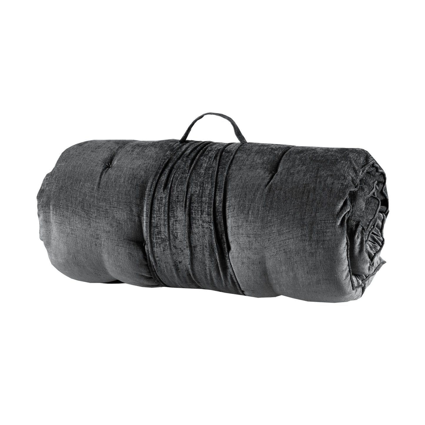 Charcoal Polyester Lounge Floor Pillow Cushion 27x74", Travel Wrap Included