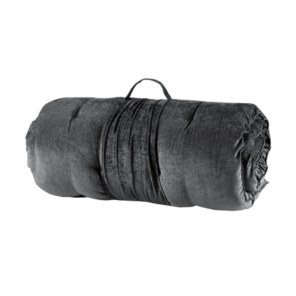 Charcoal Polyester Lounge Floor Pillow Cushion 27x74", Travel Wrap Included