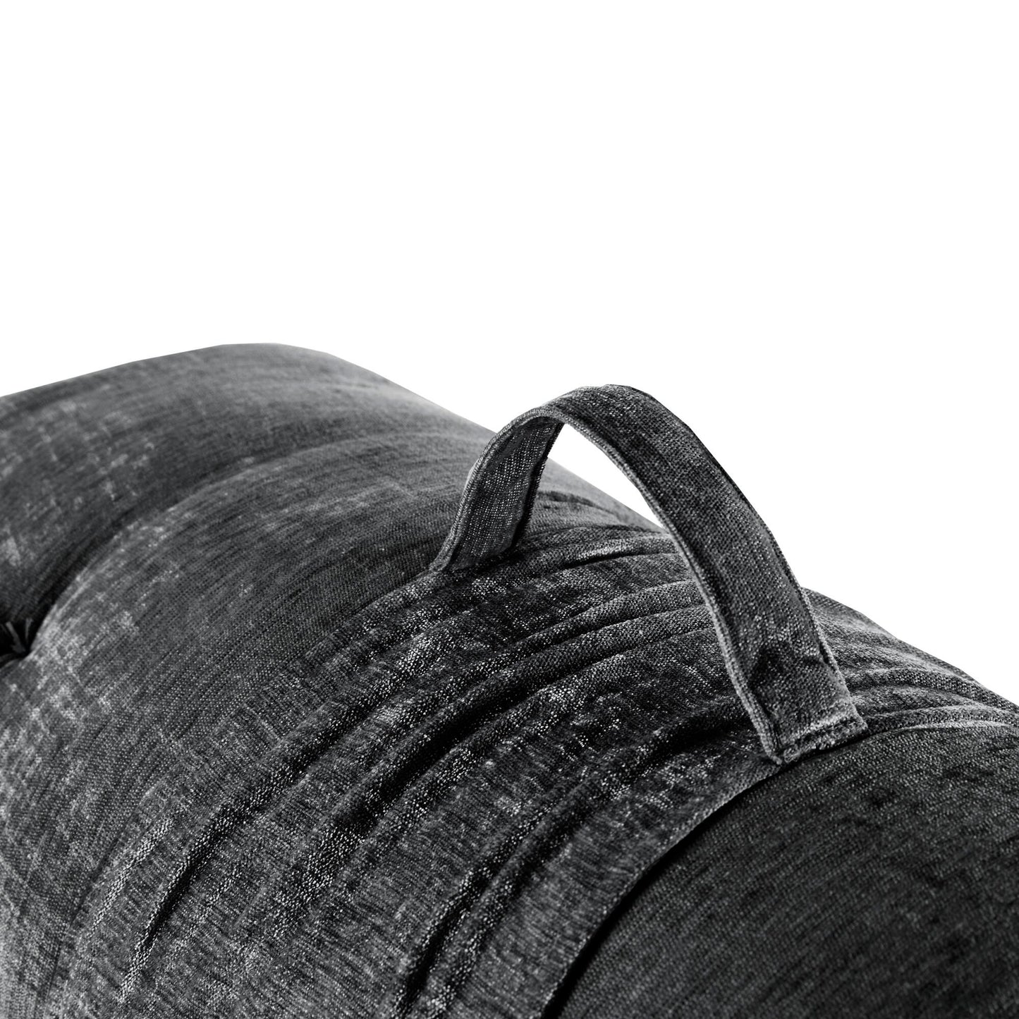 Charcoal Polyester Lounge Floor Pillow Cushion 27x74", Travel Wrap Included