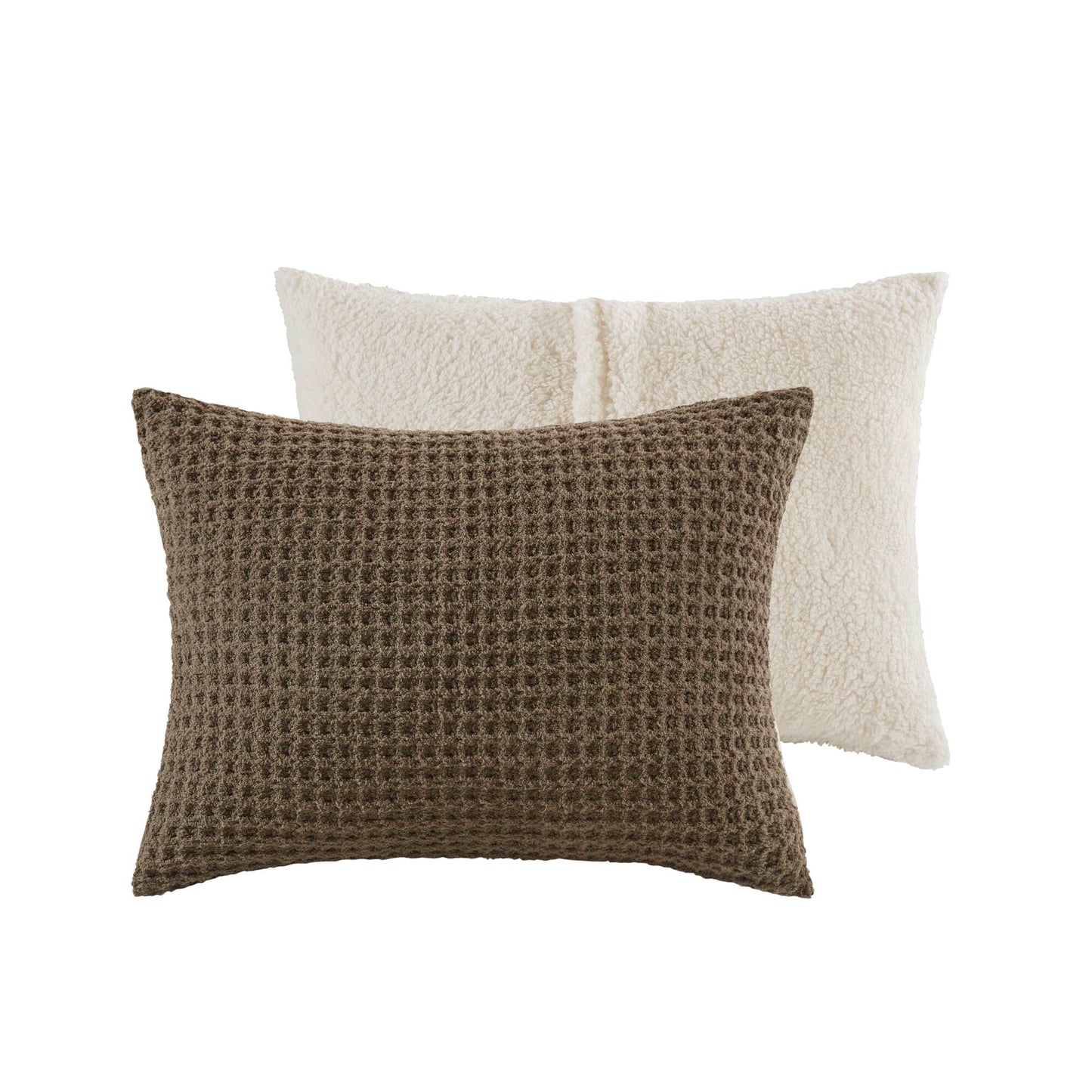 Twin Size Brown Polyester Chenille Comforter Set