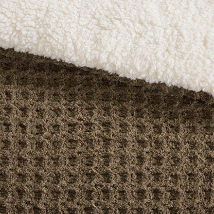 Twin Size Brown Polyester Chenille Comforter Set
