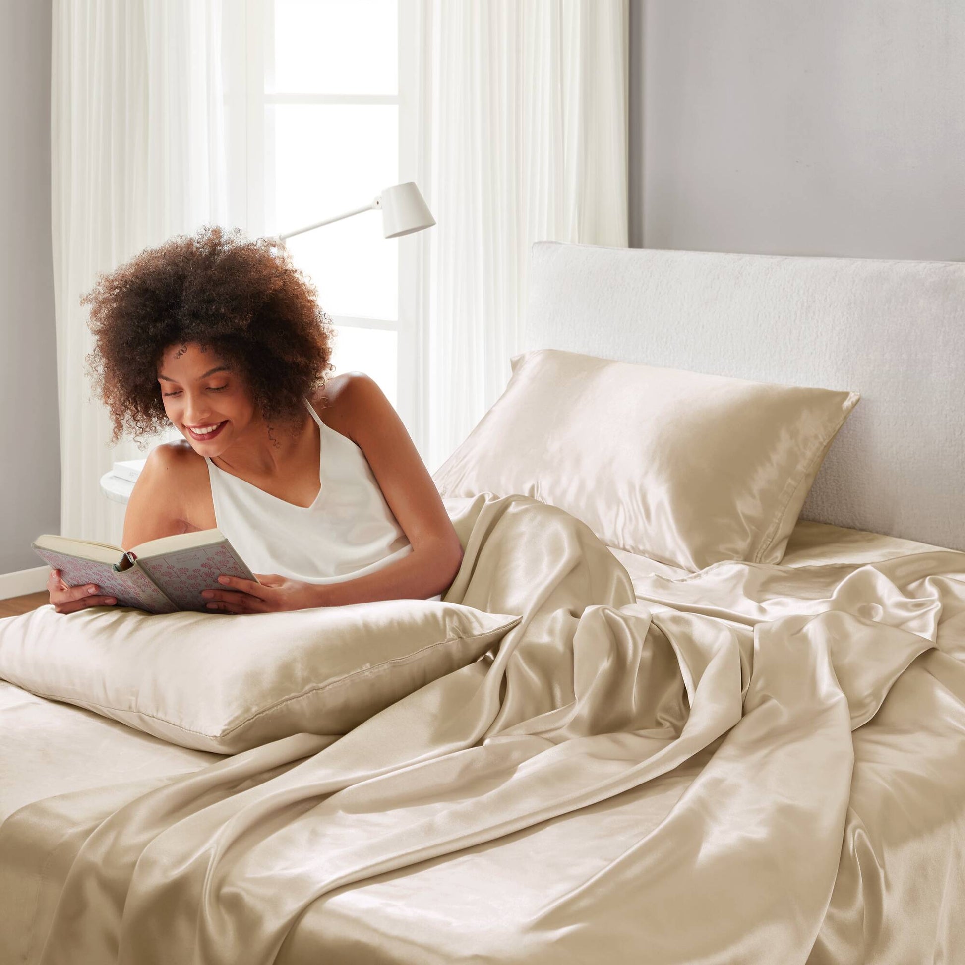 Champagne Polyester Luxury Sheet Set King