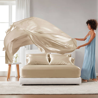 Champagne Polyester Luxury Sheet Set King
