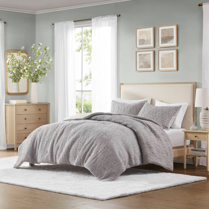 3 Pc solid soft bedding set modern style King/Cal King 100% cotton all season sheets-Charcoal sateen weave bed-sheets
