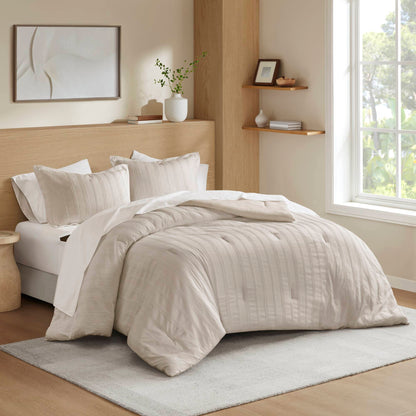 7-Piece Full Woven Striped Comforter Set