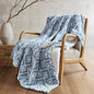 1 PCS 50x60" Soft Heated Throw Blue Geo