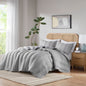 3 PCS King/Cal King Poly   Quilt Set Gray