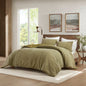 3PCS Full/Queen Waffle Washed Comforter Set