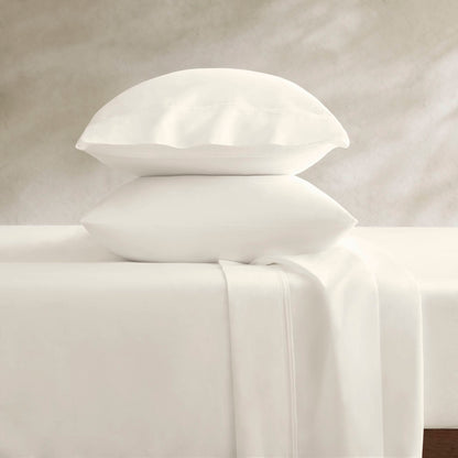 King Sateen Sheet Set Ivory Cotton 4 Pieces